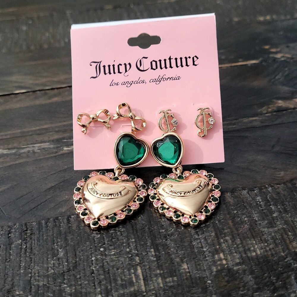 NEW Juicy Couture Cute Earrings Set of 3